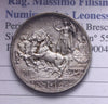 NL* VEIII Italia 1 LIRA ARGENT0 1917 QUADRIGA BRIOSA SUPER LUSTRO E PATINA eccez