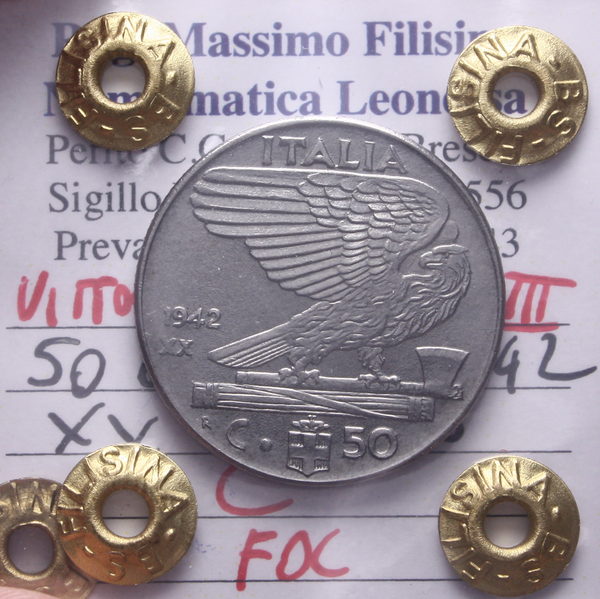 NL* VEIII 50 CENTESIMI IMPERO 1942 XX FDC Perizia Filisina Massimo