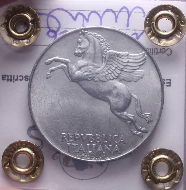 NL* Italia Repubblica 10 LIRE PEGASO 1950 QFDC Perizia Filisina Massimo