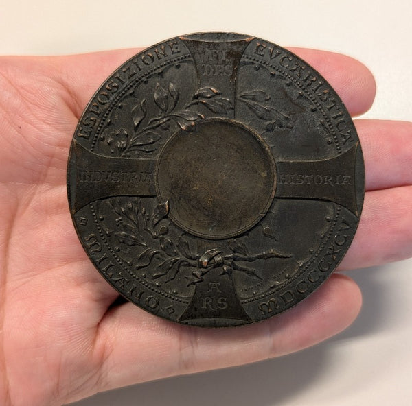 NL* MILANO Medaglia Bronzo ESPOSIZIONE EUCARISTICA 1895 opus Johnson