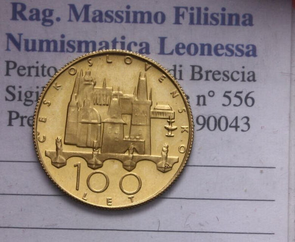 NL* CZECHOSLOVAKIA 100 LET O DUCATO ORO 1970 Centenary of Lenin's birth PROOF RARE