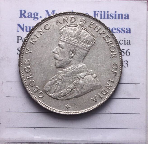 NL* INDIA George V HALF DOLLAR 50 CENTS Silver 1920 STRAITS SETTLEMENTS