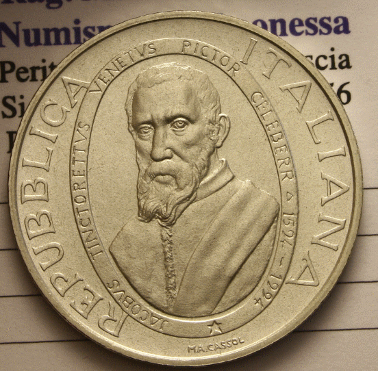 NL* ITALIA 1000 Lire ARGENTO 1994 IL TINTORETTO FDC FIOR DI CONIO da divisionale