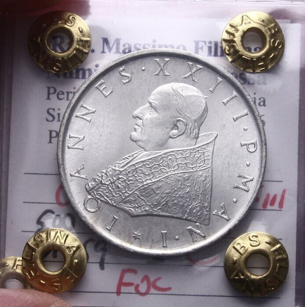 NL* POPE JOHN XXIII 500 SILVER LIRE 1959 I FDC Filisina highest grading