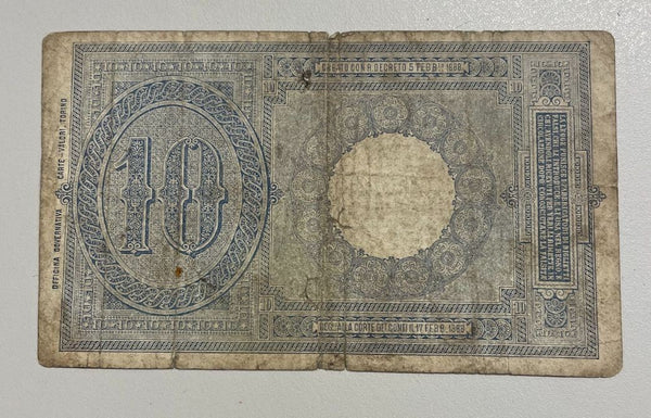 NL* UMBERTO I banconota BIGLIETTO DI STATO da 10 LIRE 28 Dicembre 1917 2170