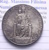 NL* ROMA CITTA' DEL VATICANO Papa PIO XI 10 Lire ARGENTO 1937 SUPER con patina