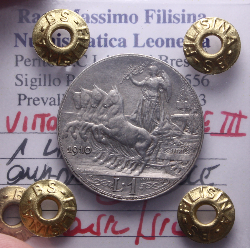 NL* VEIII 1 LIRA ARGENTO 1910 QUADRIGA VELOCE QSPL/SPL Perizia Filisina Massimo