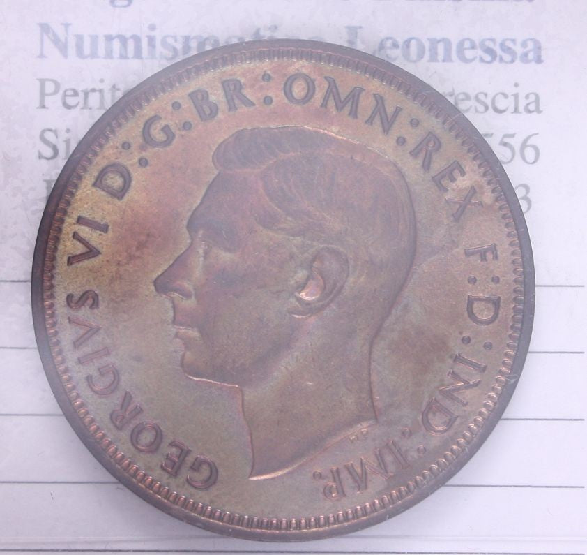 NL* INGHILTERRA RE GIORGIO V 1 PENNY rame 1948 non circolato con rame rosso
