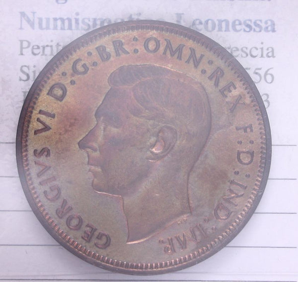 NL* INGHILTERRA RE GIORGIO V 1 PENNY rame 1948 non circolato con rame rosso