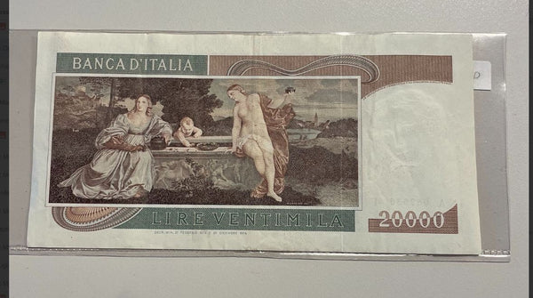 NL* BANCA D'ITALIA Banconota 20000 Lire TIZIANO 20 Dicembre 1974 eccellente cons