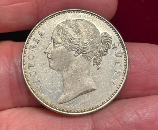 NL* INDIA QUEEN VICTORIA 1 RUPEE Silver Rupee 1840 TOP ABOUT UNCIRCULATED FDC