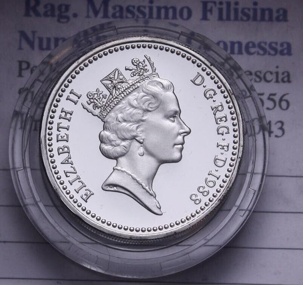 NL* GB UK ELISABETTA II 1 ONE POUND SILVER Silver 1983 PIEDFORT PROOF CAMEO ob