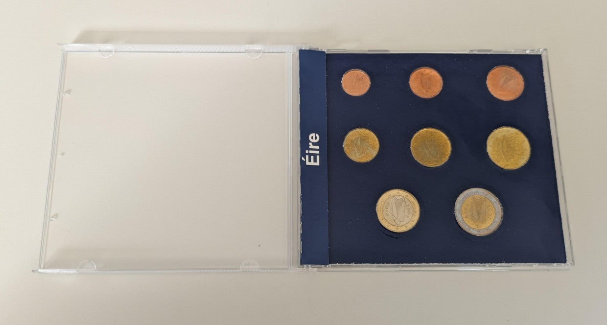 NL* IRLANDA EURO COINS SET 2002 8 Valori dal 2 EURO a 1 CENT FDC set come foto