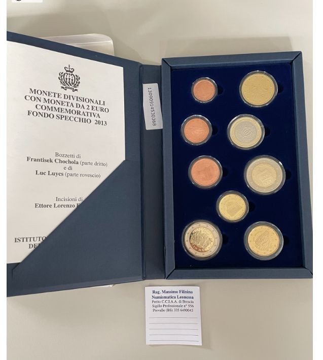 NL* SAN MARINO Divisionale 2013 9 VALORI IN EURO FONDO SPECCHIO / PROOF Set