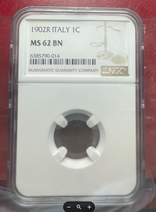 NL* VEIII 1 CENTESIMO Valore 1902 RRR R3 RARISSIMO in Slab MS62 NCG USA - FDC
