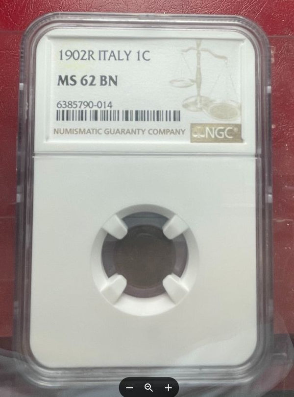 NL* VEIII 1 CENTESIMO Valore 1902 RRR R3 RARISSIMO in Slab MS62 NCG USA - FDC