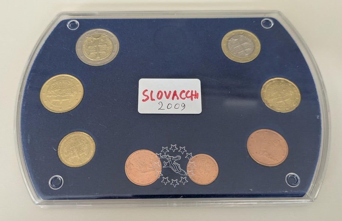 NL* SLOVACCHIA EURO COINS SET 2009 8 Valori dal 2 EURO-1 CENT FDC set come foto