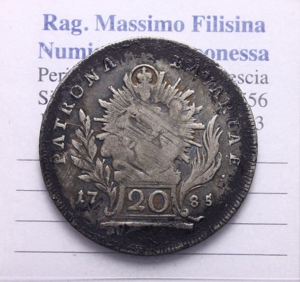 NL* BAVARIA CARLO TEODORO 20 KREUZER Argento 1875 Patrona Bavaria