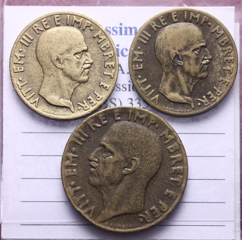 NL* VEIII ALBANIA Lotto 3 pezzi 0,05 LEK 1940 e 0,10 LEK 1940 come da foto