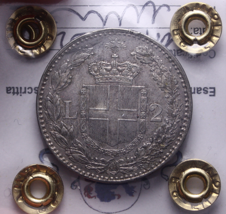 NL* UMBERTO I 2 LIRE ARGENTO 1883 ROMA SPL+ COLPETTO Perizia Filisina Massimo