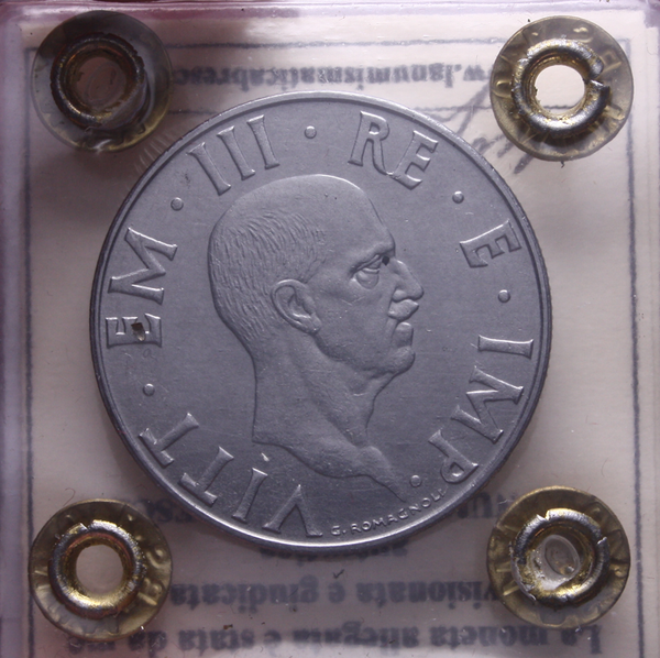NL* VEIII 2 LIRE IMPERO 1943 XX1 RARA SPL+ Perizia Manfredini Paolo