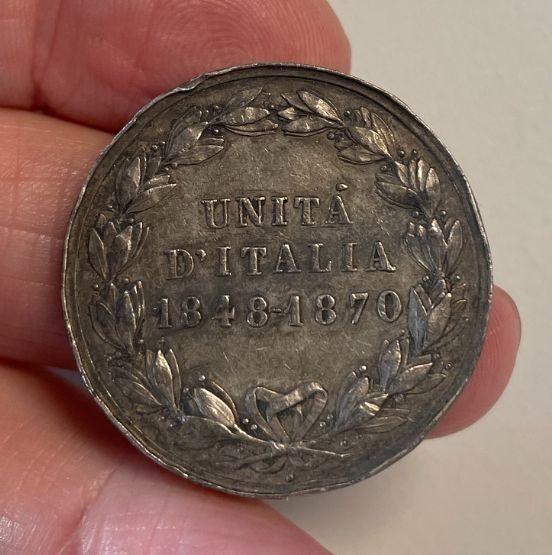 NL* UMBERTO I Medaglia argento GUERRA PER UNITA' D'ITALIA 1848 / 1870 a peso
