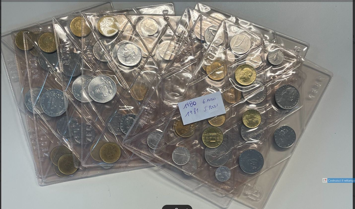 NL* ITALIA Divisionale 1980 6 Pezzi 1981 5 Pezzi SENZA IL 500 Lire ARGENTO Carav
