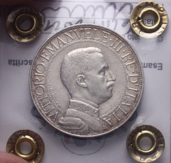 NL* VEIII Italia 2 LIRE ARGENTO 1912 QUADRIGA VELOCE Q.SPL Perizia Filisina