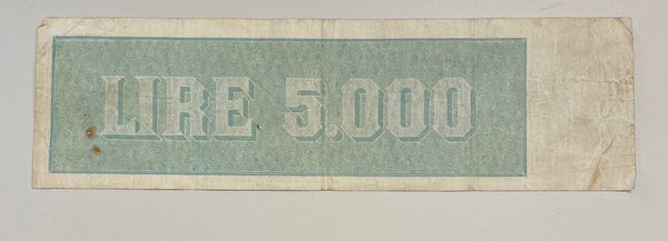 NL* BANCA D'ITALIA Banconota 5000 Lire TITOLO PROVVISORIO 14 Agosto 1947 - 286