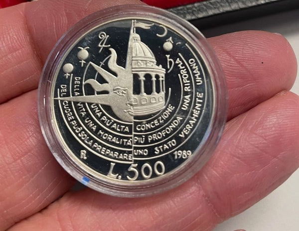 NL*ITALIA 500 Lire Argento 1989 T. CAMPANELLA FS PROOF da Divisionale Zecca Oblò