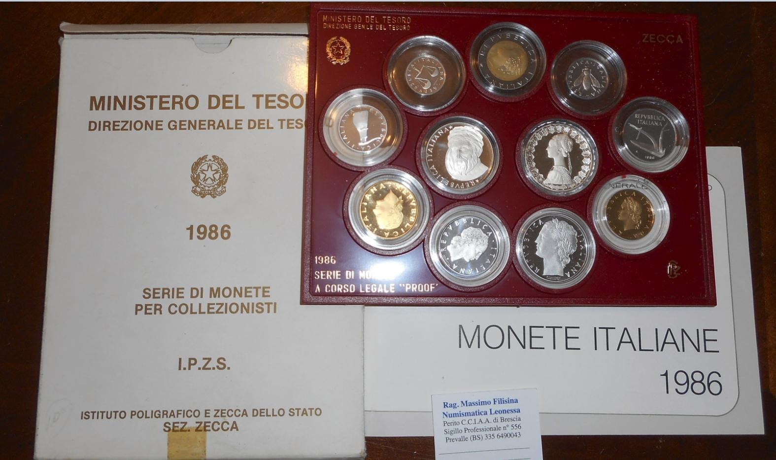 NL* ITALIA Divisionale 1986 DONATELLO 11 V con 500 LIRE ARGENTO PROOF Set
