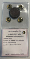 NL*VEIII 5 CENTESIMI SPIGA 192X Battitura DECENTRATA RARO MB/BB Perizia DEL PUP