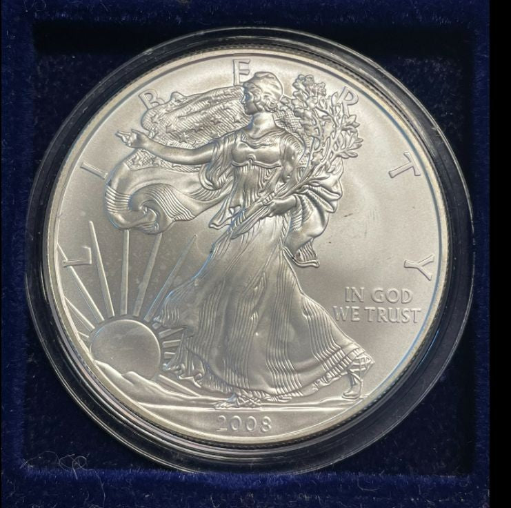 NL* STATI UNITI 1 DOLLARO ARGENTO 2008 ONCIA OZ ARGENTO PURO Liberty Walking