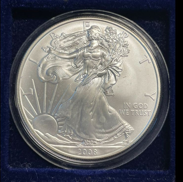 NL* STATI UNITI 1 DOLLARO ARGENTO 2008 ONCIA OZ ARGENTO PURO Liberty Walking