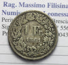 NL* SWITZERLAND SUISSE HELVETIA 1 SILVER FRANC 1861 Bern RARE
