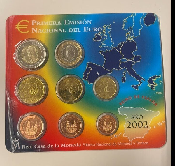 NL* SPAGNA ESPANA Divisionale EURO 2002 8 VALORI EURO COINS FDC - B UNCIRCULATED
