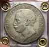 NL* VEIII 5 Lire ARGENTO 1911 CINQUANTENARIO RARA QSPL C Perizia Filisina M.