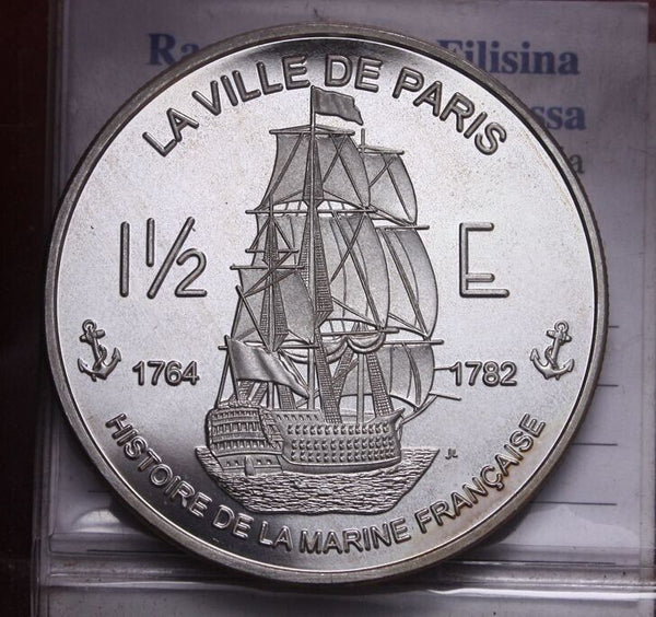 EN* SAINT MARTIN 2004 1 1/2 EURO SILVER ESSAI PROOF La Ville de Paris FS