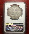 NL* Sardegna Savoia VEII Scudo 5 Lire Argento 1850 Genova RARO Slab NGC AU 55