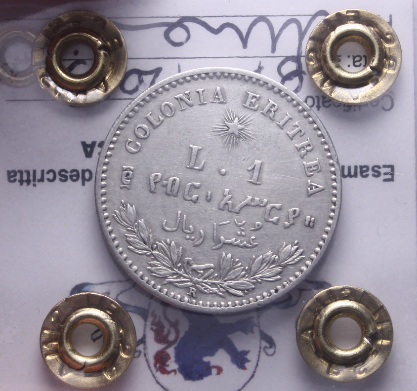 NL* UMBERTO I COLONIA ERITREA 1 LIRA Ag. 1890 ROMA NC BB/SPL Perizia Filisina