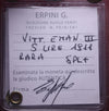 NL* VEIII 5 Lire ARGENTO 1911 CINQUANTENARIO RARA SPL+ Perizia Erpini GianFranco