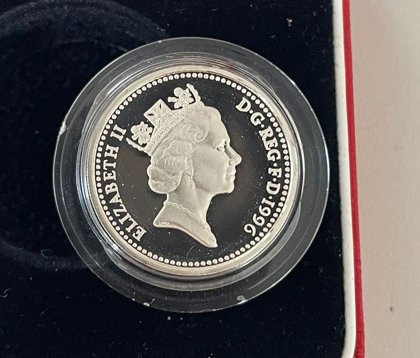 NL* INGHILTERRA ELISABETTA II 1 POUND PIEDFORT Silver Argento 1996 Proof set RM