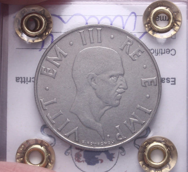 NL* VEIII ITALIA 2 LIRE IMPERO 1940 XVIII MAGNETICA QFDC/FDC Perizia Filisina *