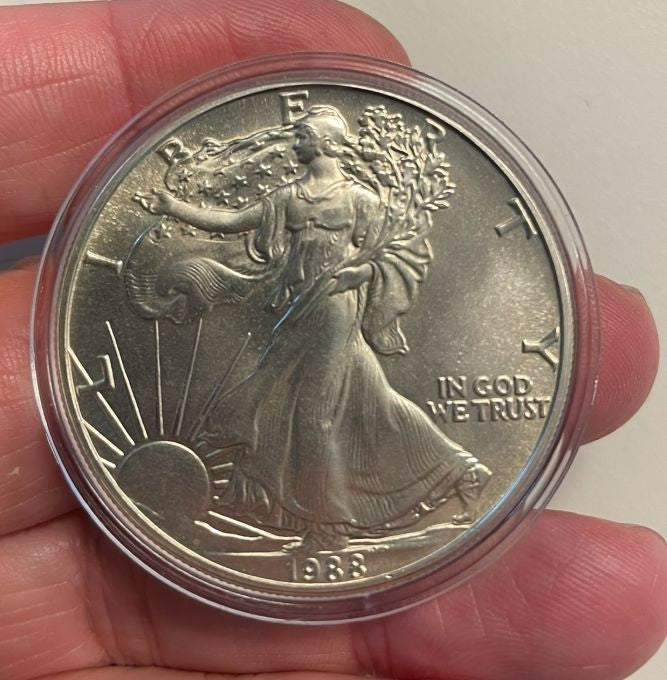 NL* STATI UNITI 1 DOLLARO ARGENTO 1988 1 ONCIA OZ ARGENTO PURO Liberty Walking