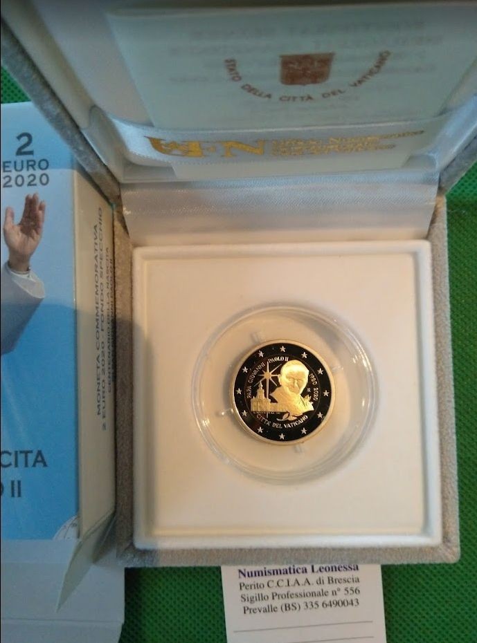 NL* VATICANO 2 EURO 2020 CENTENARIO NASCITA GIOVANNI PAOLO II Proof set zecca