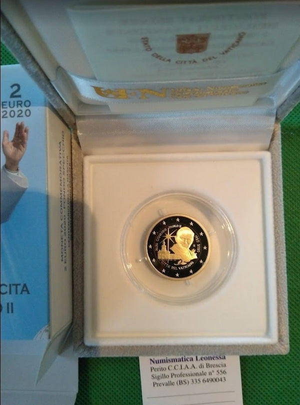 NL* VATICANO 2 EURO 2020 CENTENARIO NASCITA GIOVANNI PAOLO II Proof set zecca