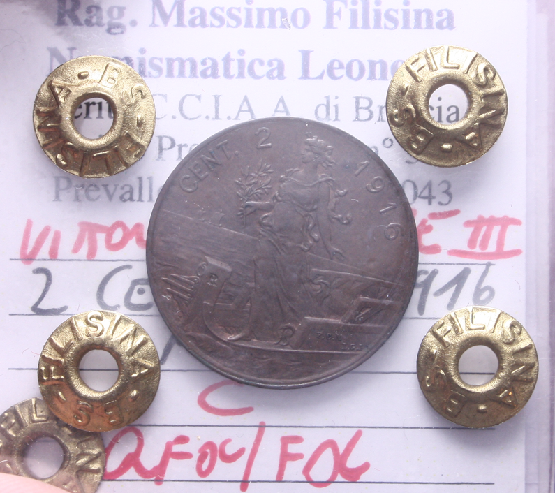 NL* VEIII Italia 2 CENTESIMI 1916 ITALIA SU PRORA QFDC/FDC Perizia Filisina