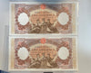 NL*ITALIA 2 Banconote 10000 Lire REP. MARINARE 21 11 1955 SERIALI CONSECUTIVI RR