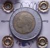 NL* Italia 500 LIRE 1985 TONDELLO DECENTRATO RARA QFDC Perizia Filisina Massimo