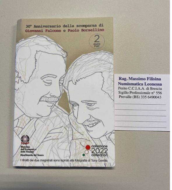 NL* ITALIA Repubblica 2 EURO 2022 FALCONE E BORSELLINO Coincard FDC set zecca